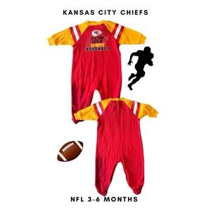 NFL Kansas City Chiefs Red and Yellow Kids One Piece